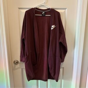 EUC Nike 1X Heather Scarlet Cardigan